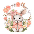 10 Floral Headband Bunny Wreath Sign, Wreath Sign, Home Decor, Metal Sign, The Ritzy Cactus