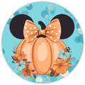10” Floral Miss Mouse Pumpkin Sign, Home Decor, Aluminum, The Ritzy Cactus