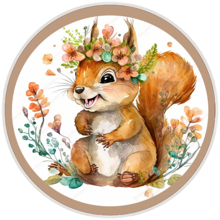 10 Floral Squirrel Sign, Wreath Sign, Home Decor