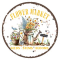 10 Flower Market Seed Wreath Sign, Wreath Sign, Home Decor, Metal Sign, The Ritzy Cactus