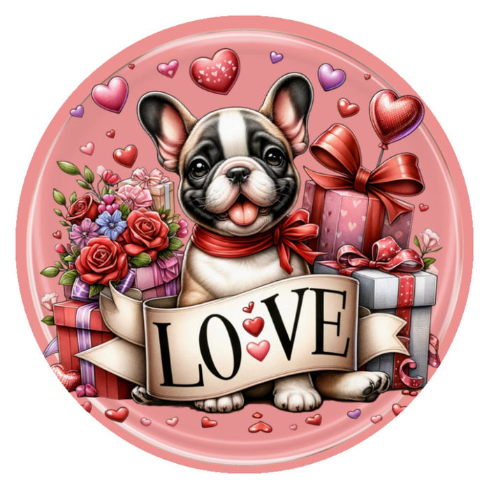 10  Frenchie Dog Love Valentine Sign, Wreath Sign, Home Decor
