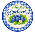 10" Fresh Blueberries Wreath Sign, Metal Wreath Sign, Home Decor, Summer Sign