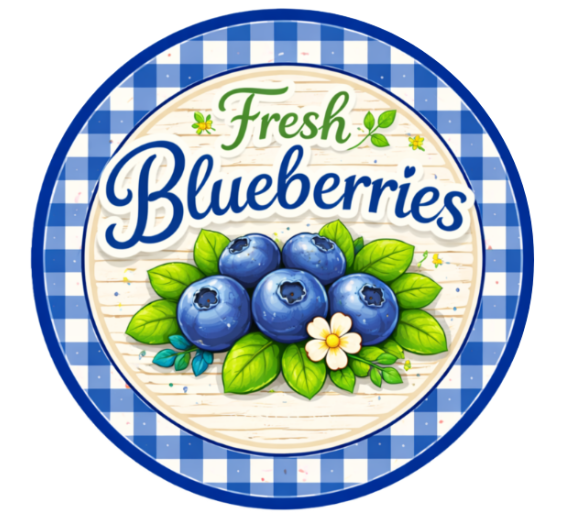 10" Fresh Blueberries Wreath Sign, Metal Wreath Sign, Home Decor, Summer Sign
