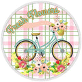 10 Fresh Flowers Bicycle Sign , Wreath Sign, Home Decor