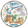 10 Frost Snowflake Cafe Snowman Wreath Sign, Metal Wreath Sign, Home Decor