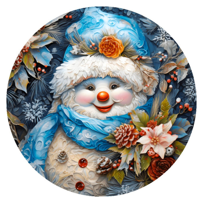 10 Fuzzy Snowman Sign, Wreath Sign, Home Decor