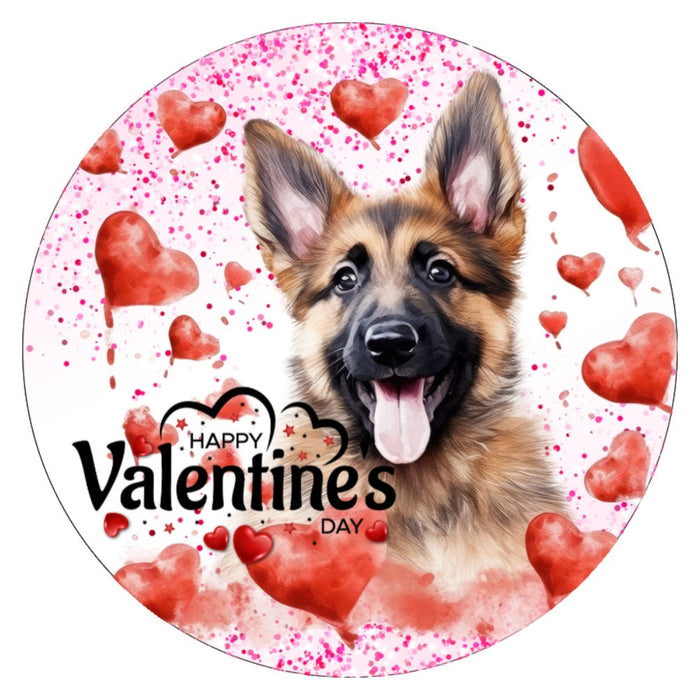 10 German Shepard Dog Happy Valentine Sign, Wreath Sign, Home Decor