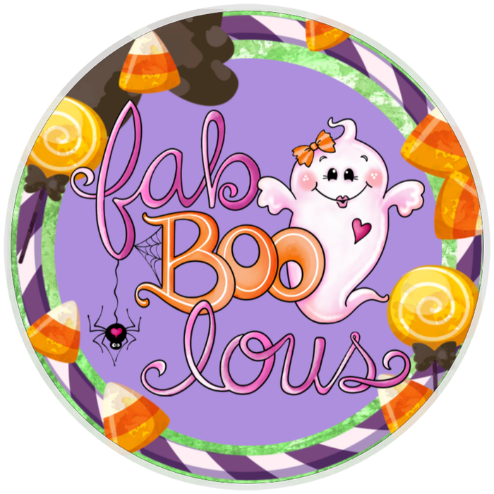 10” Ghost Candy Halloween Sign, Home Decor, Aluminum, The Ritzy Cactus