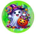 10" Ghost Candy Pumpkin Halloween Sign,  Wreath Sign, DIY Wreath Maker Sign, Metal Sign, Home Decor