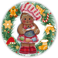 10 Gingerbread Girl Cookie Christmas Sign, Wreath Sign, Home Decor