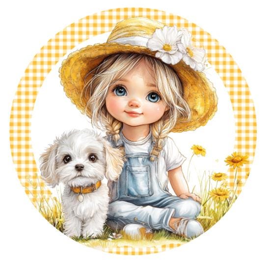 10 Gingham Girl Summer Daisy Sign, Wreath Sign, Home Decor, Metal Sign, The Ritzy Cactus, DIY Supplies