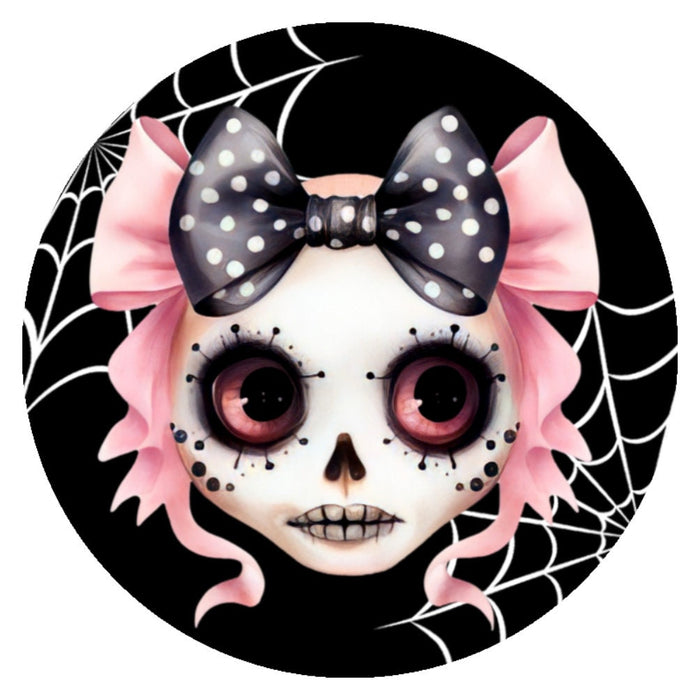 10 Girl Skeleton Halloween Sign, Wreath Sign, Metal Sign, Home Decor