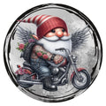 10 Gnome Biker Angel Wings Sign, Metal Wreath Sign, Home Decor