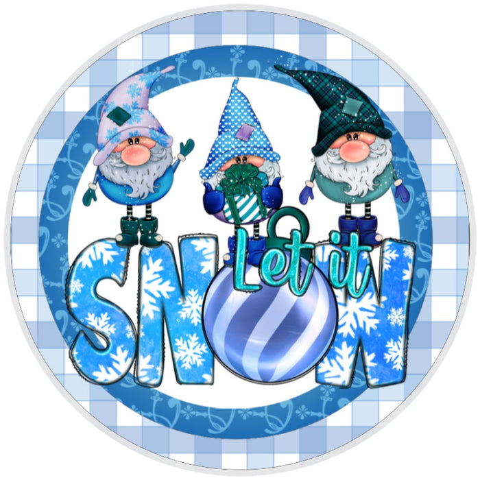 10 Gnome Let It Snow Sign, Wreath Sign, Home Decor