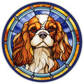 10 Gold Cavalier King Charles Spaniel Stained Glass Look Sign, Metal Wreath Sign, Home Decor