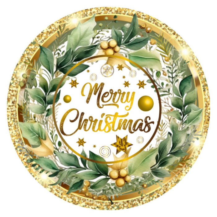 10 Gold Merry Christmas  Sign, Wreath Sign, Home Decor