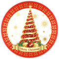 10 Gold Red Merry Christmas Tree Sign, Wreath Sign, Home Decor