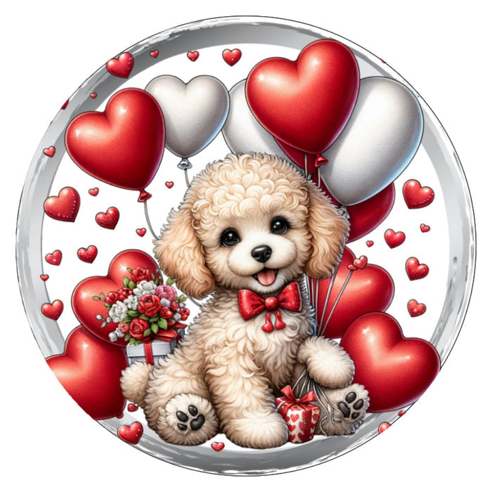 10 Golden Doodle Happy Valentine Sign, Wreath Sign, Home Decor