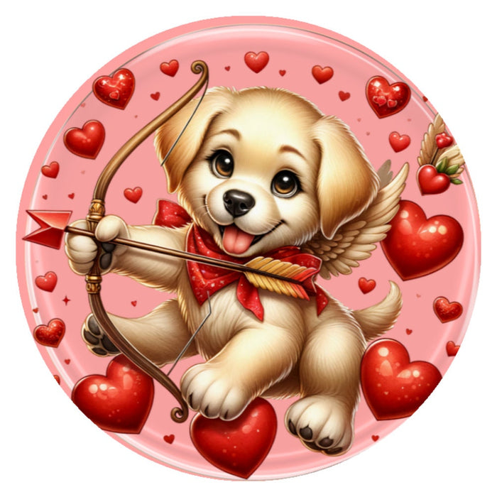 10  Golden Retriever  Happy Valentine Sign, Wreath Sign, Home Decor