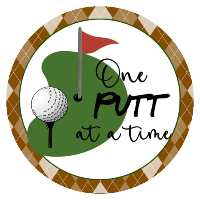 10 Golf One Putt Argyle  Sign, Wreath  Sign, Wreath Sign, Home Decor, Metal Sign, The Ritzy Cactus