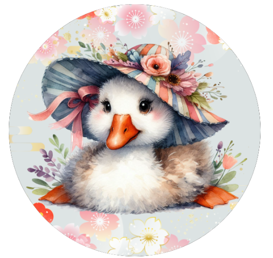 10" Goose Floral Large Brim Hat Wreath Sign, Wreath Sign, Home Decor, Metal Sign, The Ritzy Cactus