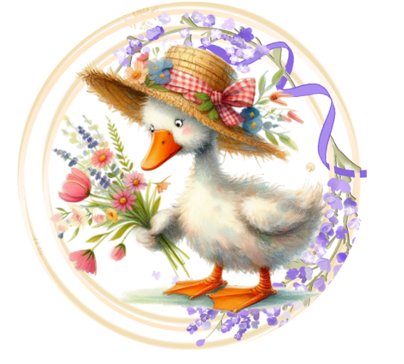 10” Goose Wildflower Straw Hat Wreath Sign, Wreath Sign, Home Decor, Metal Sign, The Ritzy Cactus