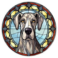 10 Great Dane Gray Stained Glass Look Sign, Metal Wreath Sign, Home Decor
