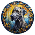 10 Great Dane Stained Glass Look Sign, Metal Wreath Sign, Home Decor