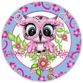 10 Groovy Floral Owl Sign, Metal Wreath Sign, Home Decor