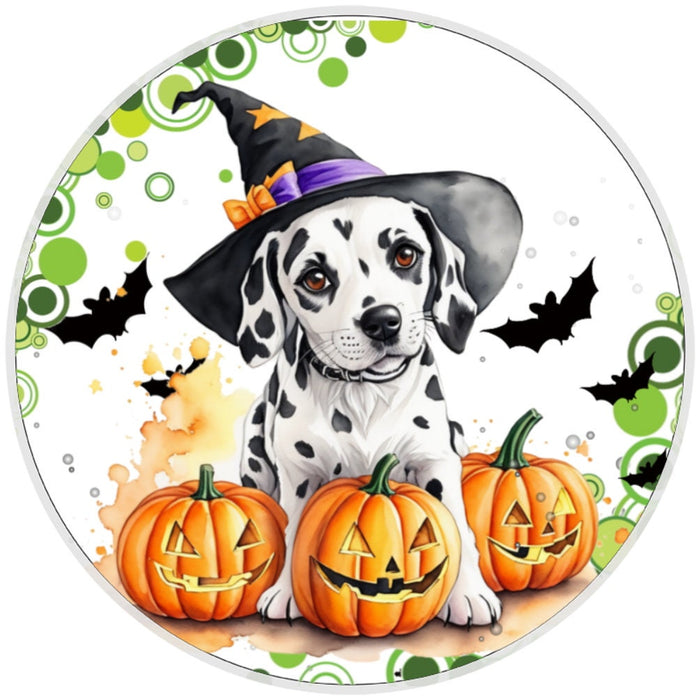 10 Halloween Dalmatian  Dog Sign, Metal Wreath Sign, Home Decor