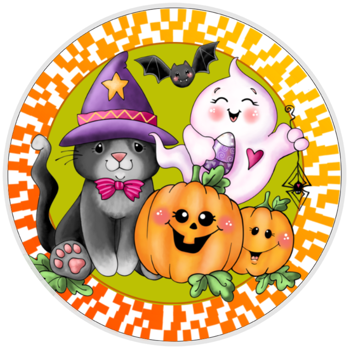 10” Halloween Friends Sign, Home Decor, Aluminum, The Ritzy Cactus