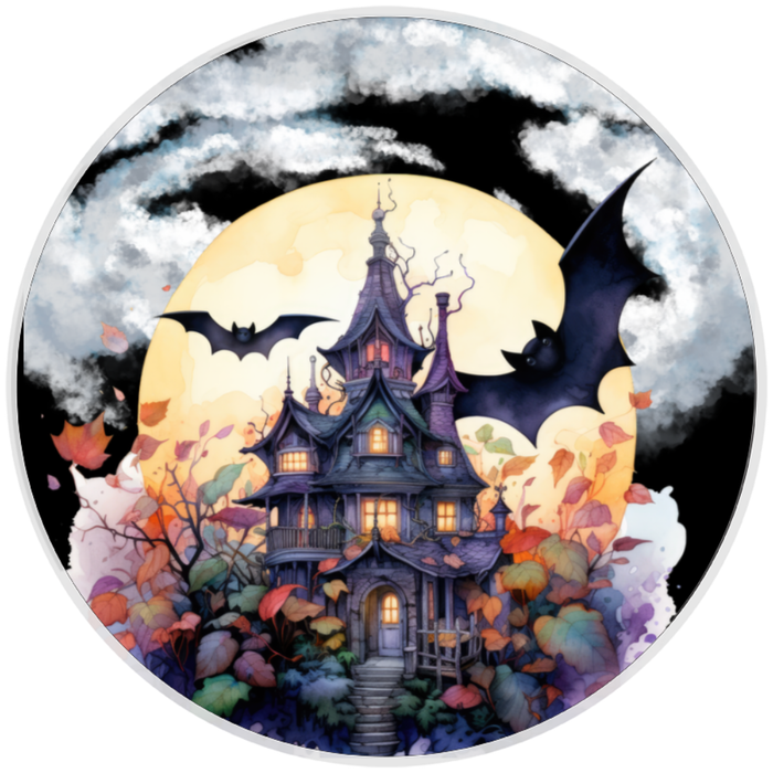 10” Halloween House  Sign, Home Decor, Aluminum, The Ritzy Cactus