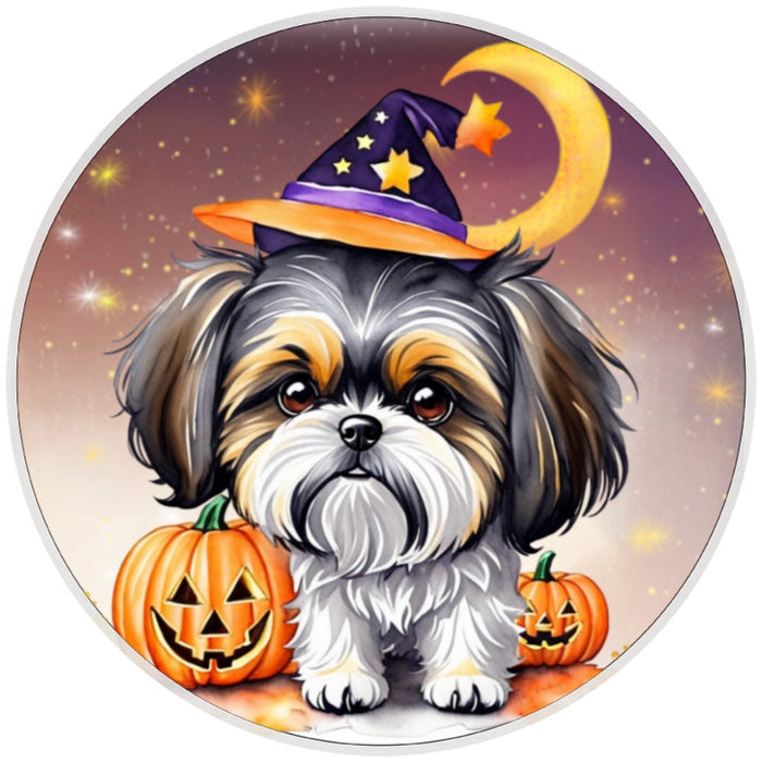 10 Halloween Lhasa Apso Dog Sign, Wreath Sign, Home Decor