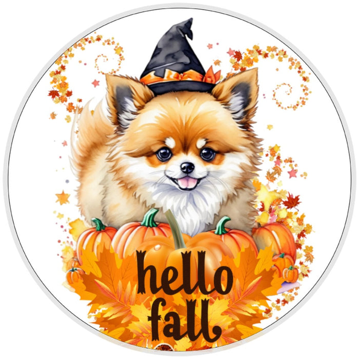10 Halloween Pomeranian  Dog Sign, Wreath Sign, Home Decor