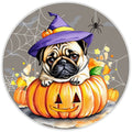 10 Halloween Pug Witch Dog Sign, Metal Wreath Sign, Home Decor