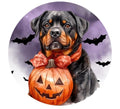 10 Halloween Rottweiler Dog Bat Sign, Metal Wreath Sign, Home Decor