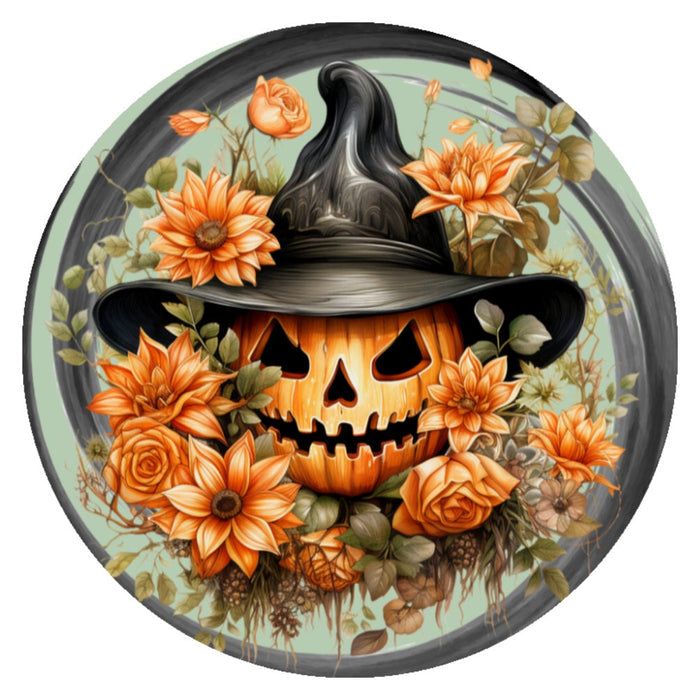 10 Halloween Spooky Witch Pumpkin Sign, Wreath Sign, Metal Sign, Home Decor