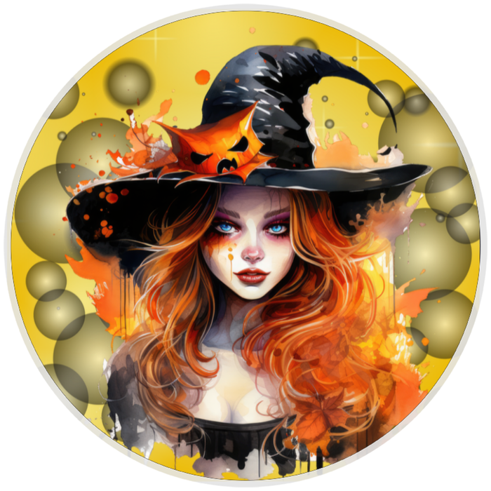 10” Halloween Witch Sign, Home Decor, Aluminum, The Ritzy Cactus