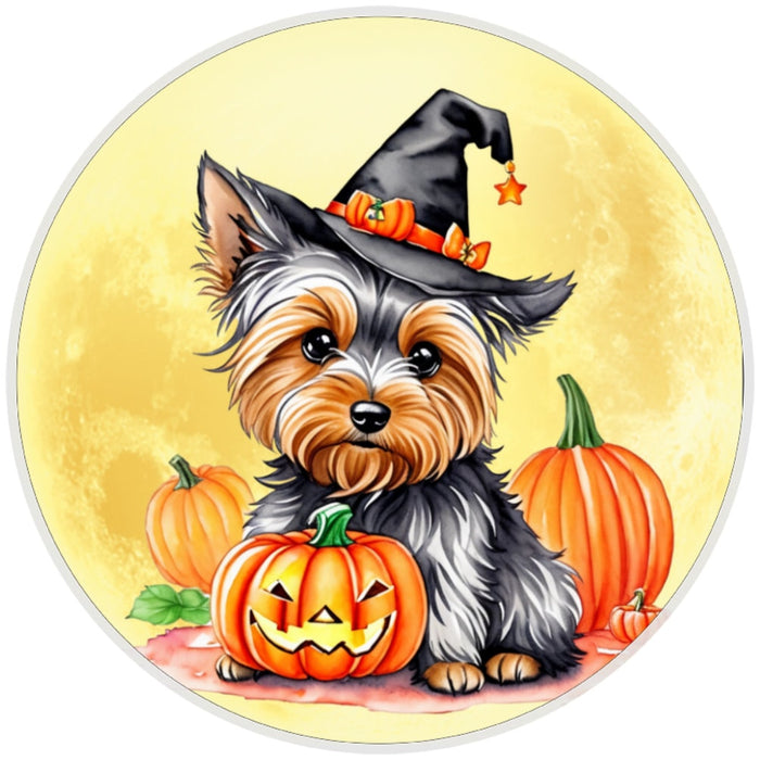 10 Halloween Yorkie Dog Sign, Metal Wreath Sign, Home Decor