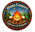10" Happy Campers Sign, Metal Wreath Sign, Home Decor, DIY Wreath Supply