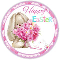10 Happy Easter Floppy Bunny Wreath Sign, Wreath Sign, Home Decor, Metal Sign, The Ritzy Cactus