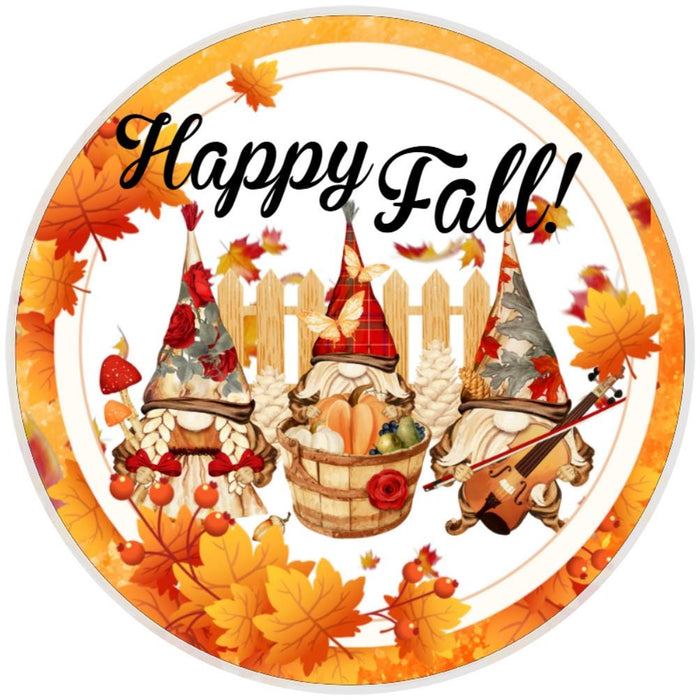 10 Happy Fall Gnome Wreath Sign, Wreath Sign, Home Decor, Metal Sign, The Ritzy Cactus