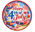 10" Happy Fourth Of July Wreath Sign, Metal Wreath Sign, Home Decor, Summer Sign