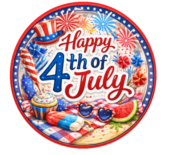 10" Happy Fourth Of July Wreath Sign, Metal Wreath Sign, Home Decor, Summer Sign