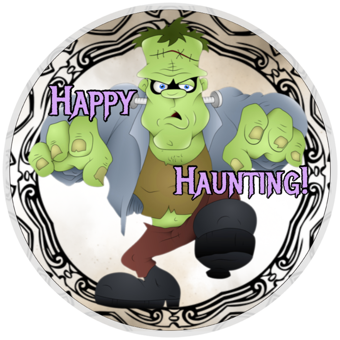10” Happy Haunting Frankenstein Sign, Home Decor, Metal Aluminum Sign , The Ritzy Cactus