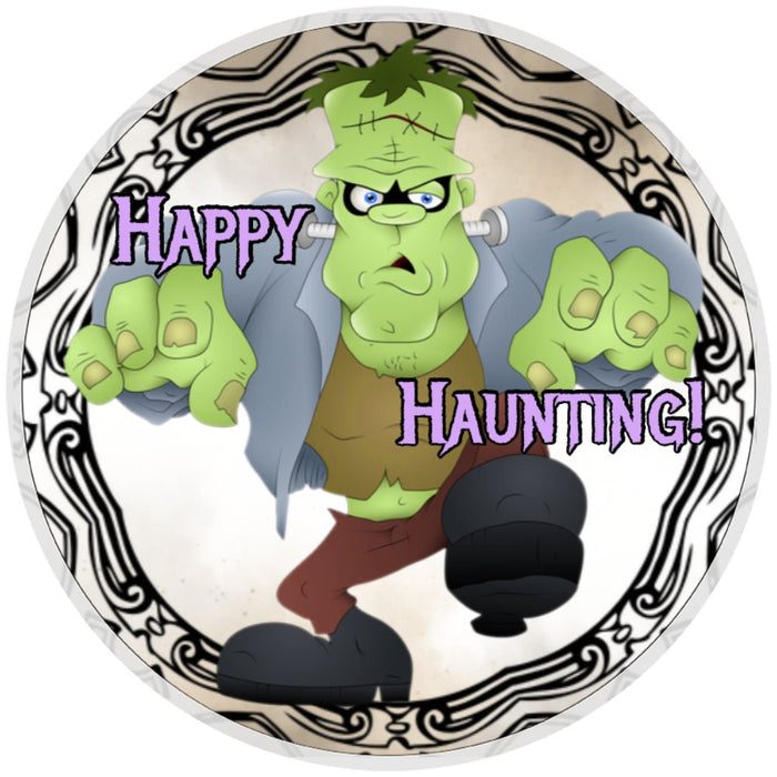 10 Happy Haunting Frankenstein Sign, Metal Wreath Sign, Home Decor