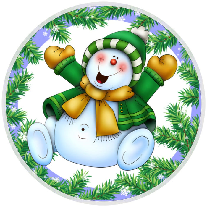 10 Happy Snowman Winter Wreath Sign, Wreath Sign, Home Decor