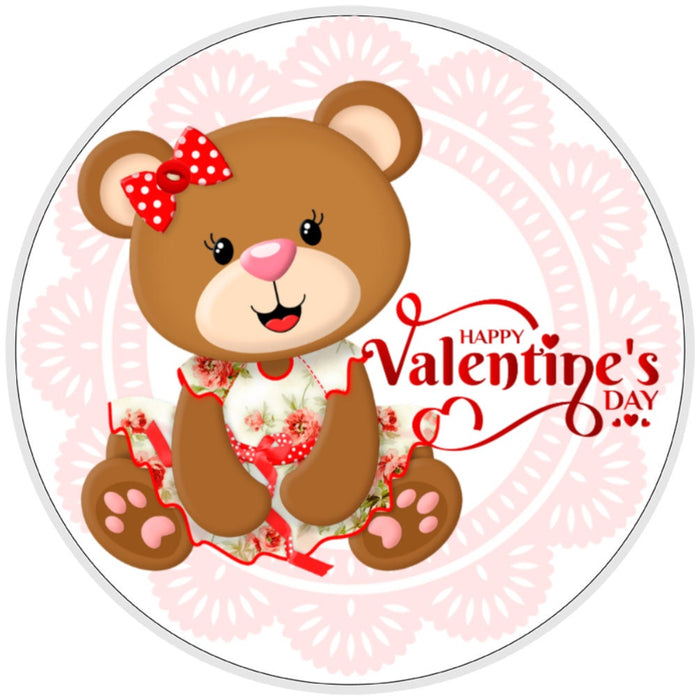 10 Happy Valentines Day Bear Sign, Wreath Sign, Home Decor, Metal Sign, The Ritzy Cactus