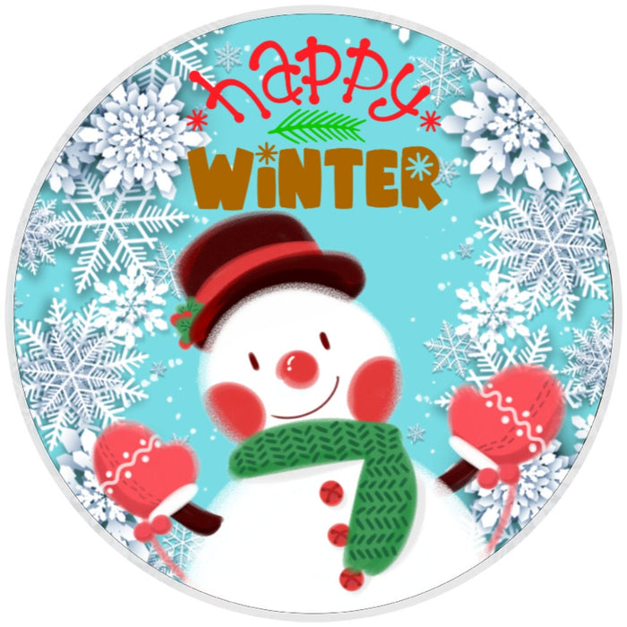 10 Happy Winter Snowman Sign, Wreath Sign, Home Decor, The Ritzy Cactus, Gift