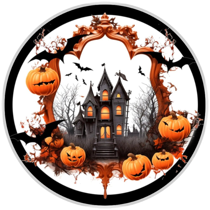 10 Haunted  House Halloween Sign, Halloween Wreath Sign, Home Decor, The Ritzy Cactus, Gift